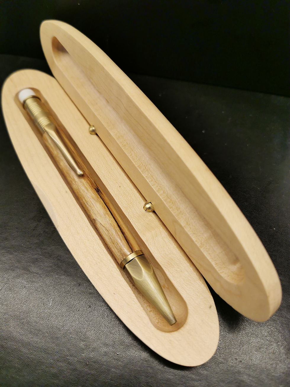 Thumbnail: Mechanical Pencil in Ambrosia Maple with Antique Brass Components