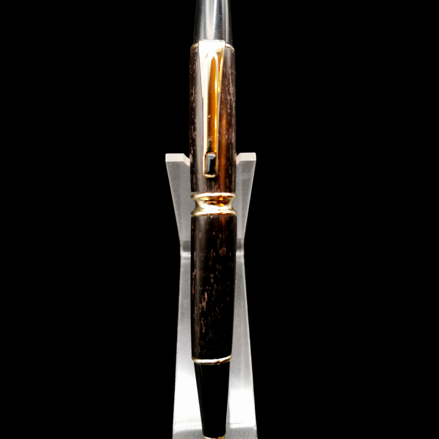 Patrizio Pen in Australian Black Ebony with 24K Gold Plated & Black Enamel