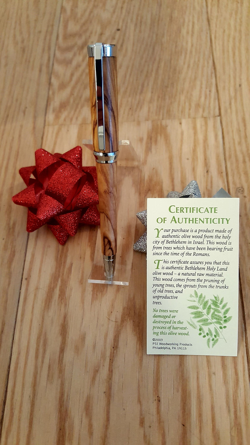 Thumbnail: Concova Twist Pen in Bethlehem Olive Wood with Polished Chrome Accents
