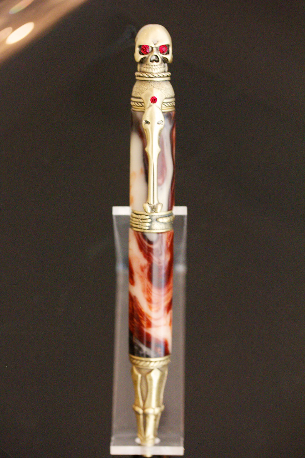 Thumbnail: Skull Twist Pen in Earths Core Rhino Acrylic