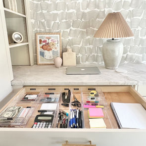Shallow Desk Drawer Organized