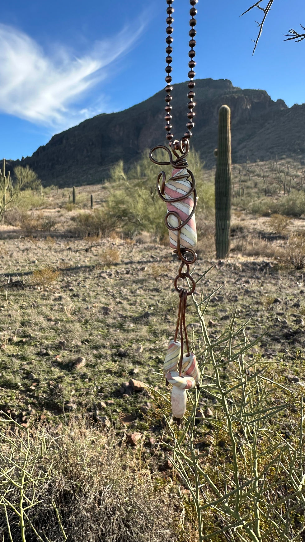Thumbnail: Moonrise Collection Tumbled Colored Porcelain Pendant