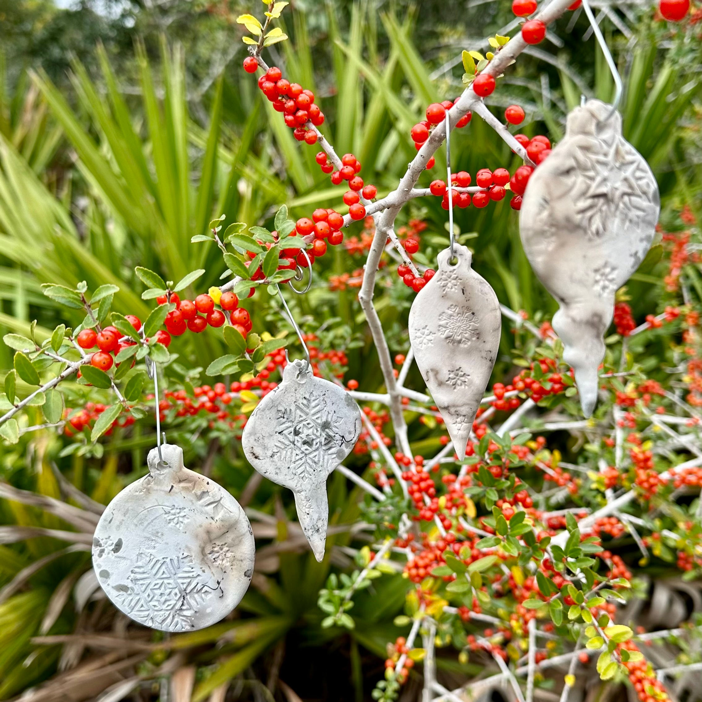 Horsehair & Saggar Fired Christmas Tree Ornament
