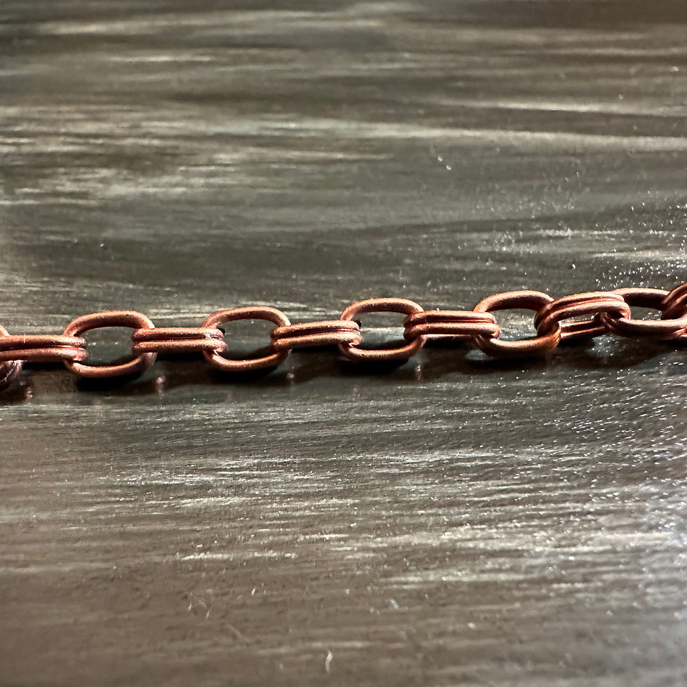 Thumbnail: Double Oval Loop Chain - Antiqued Copper Soldered Link