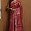 Thumbnail: Tussar Ghichha Golden Border Saree in Rich Wine