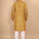 Thumbnail: Mustard Yellow Tussar Cotton Discharged Hand Block Printed Men's Kurta
