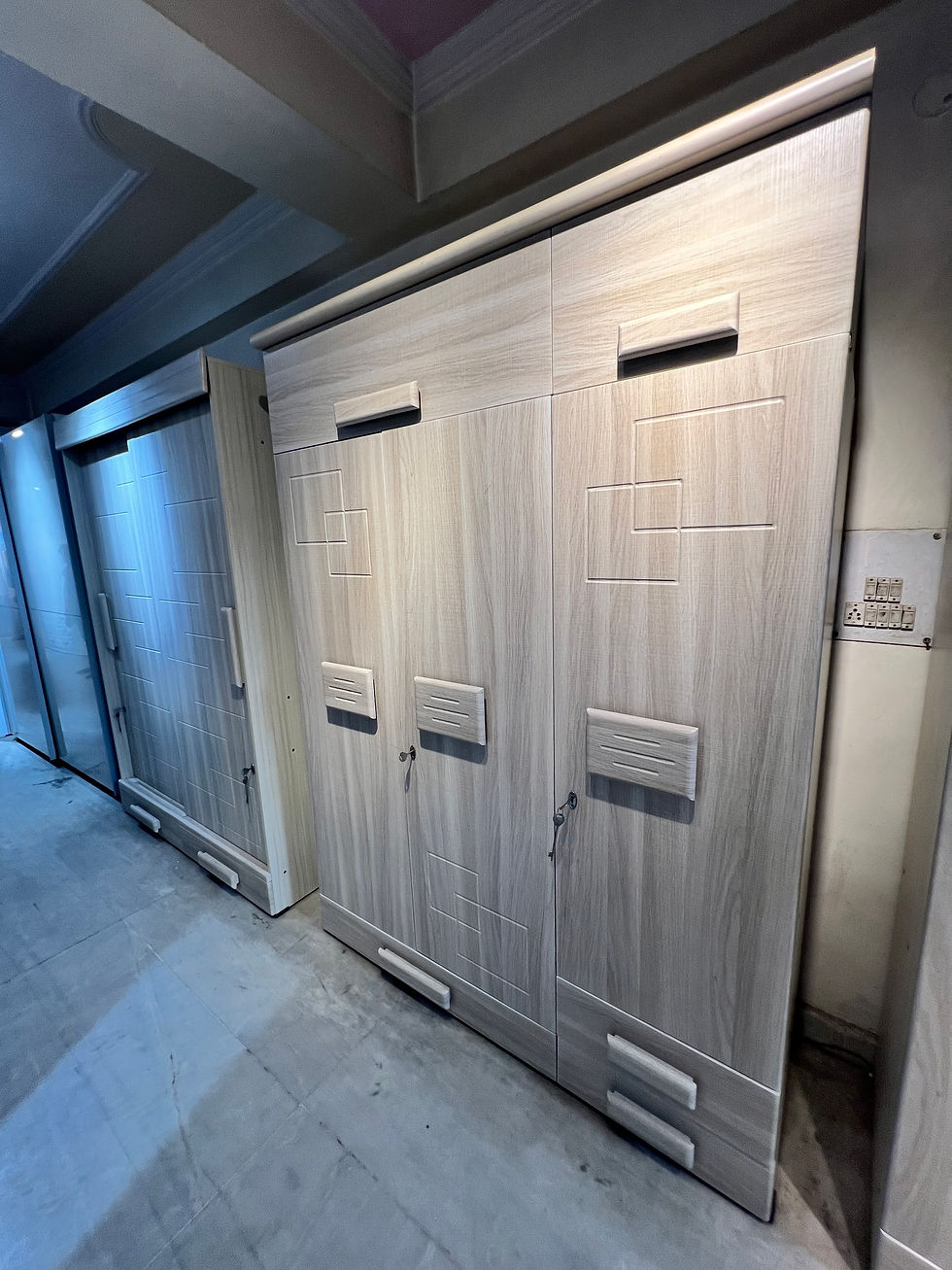 Thumbnail: 3 Door Pvc Almirah Beige Color.
