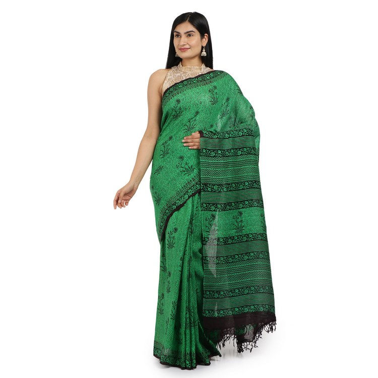 Matka Block Printed Saree