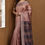 Thumbnail: Contemporary Desi Tussar Silk Saree in Muted Peach and Greyish-Blue