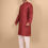 Thumbnail: Maroon Tussar Silk and Natura Yarn Ethnic Wear Men's Kurta