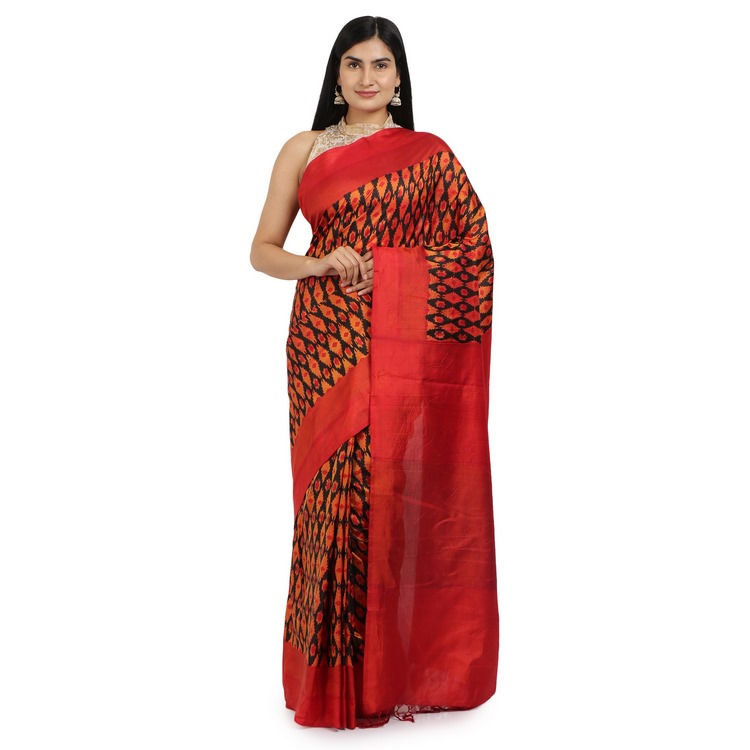 Katan Silk Block Printed Saree