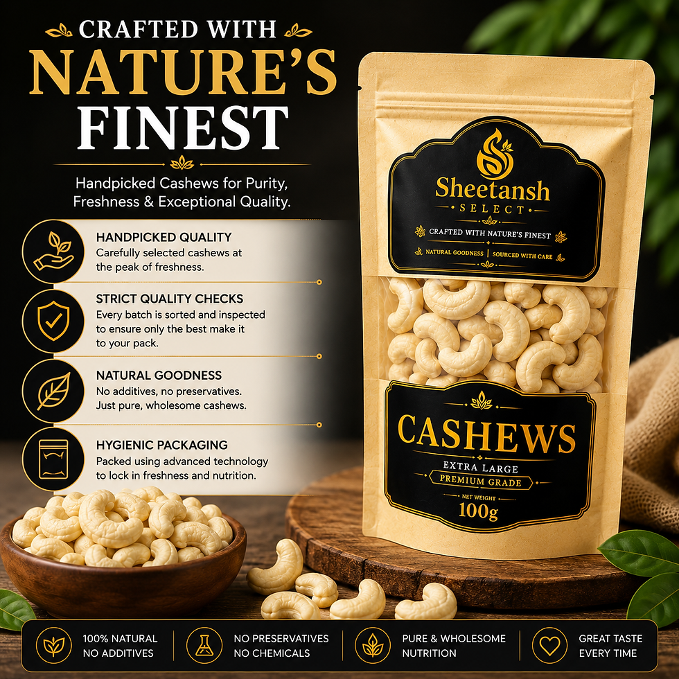 Sheetansh Premium Whole Cashews (Kaju)