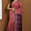 Thumbnail: Reddish-Pink and Navy Blue Desi Tussar Silk Saree