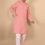 Thumbnail: Charming Coral Pink Embroidered Linen Kurta