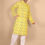 Thumbnail: Yellow Tussar Cotton Discharged Hand Block Printed Men's Kurta