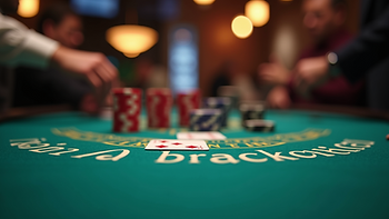 Eye-level view of a digital blackjack table highlighting Quantum features