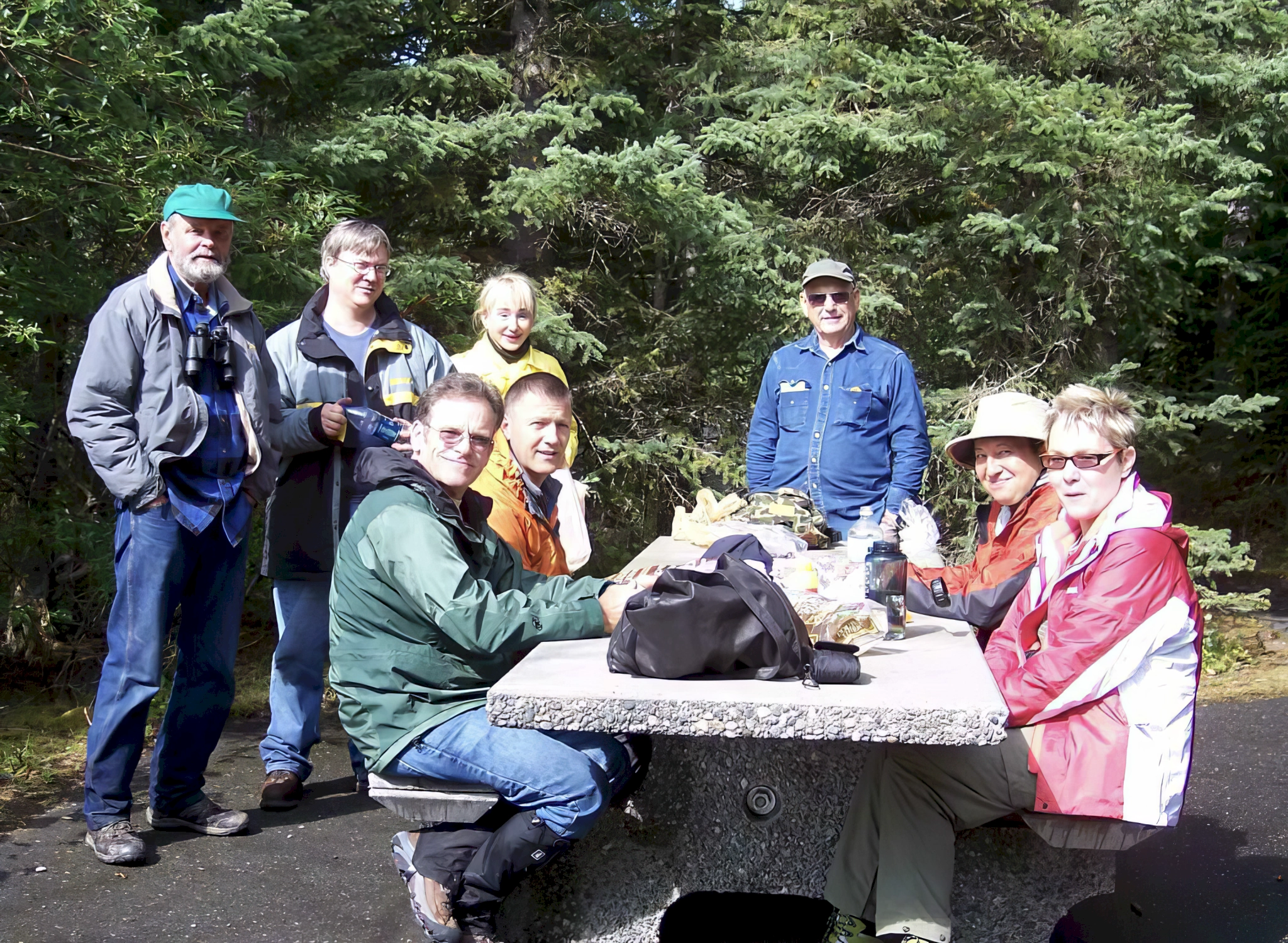 Our intrepid foragers. What you don’t see is the huge pile of bear scat on the ground behind Bill!
