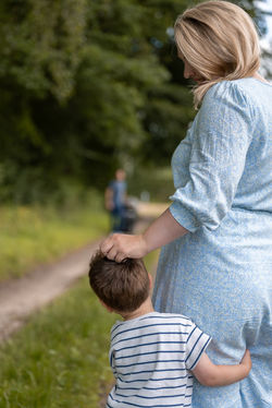 Familienfotos im Garten
