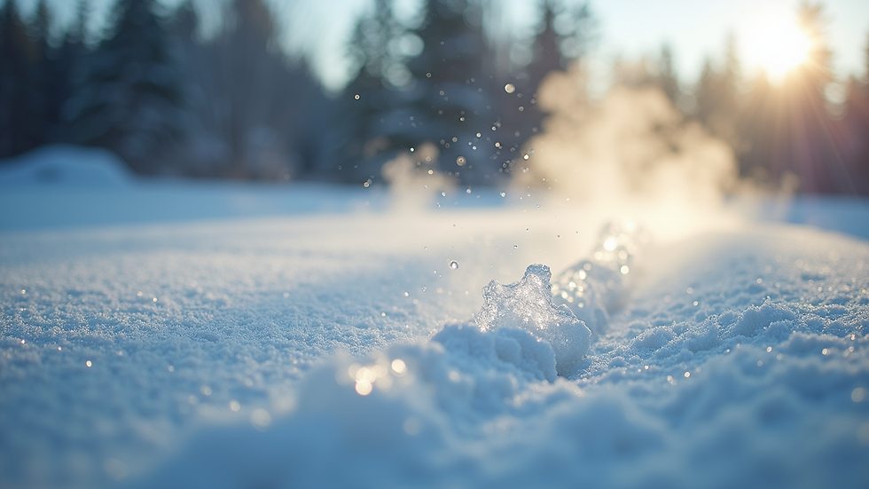 Eye-level view of steam being used for ice dam removal