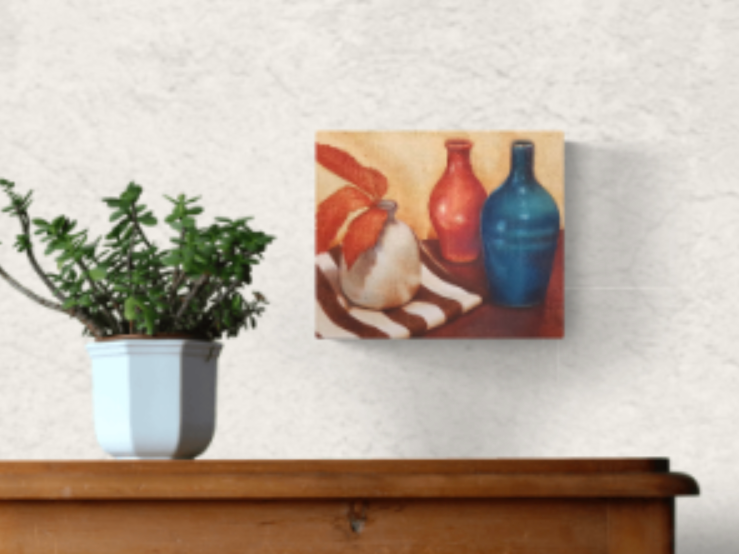 The Blue Bottle; Oil painting by Australian artist Tracey Malliaros