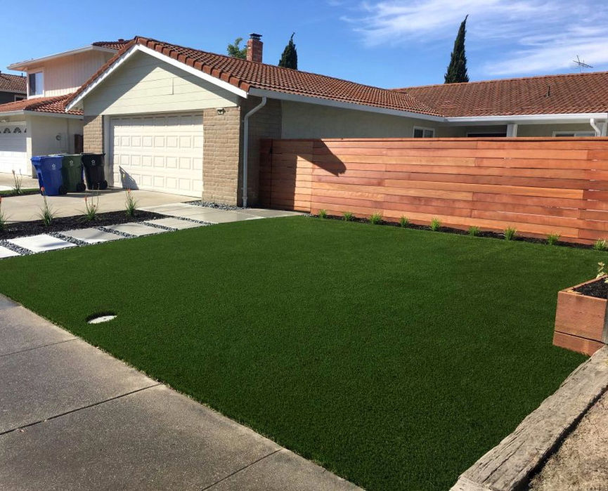 Artificial turf and fence
