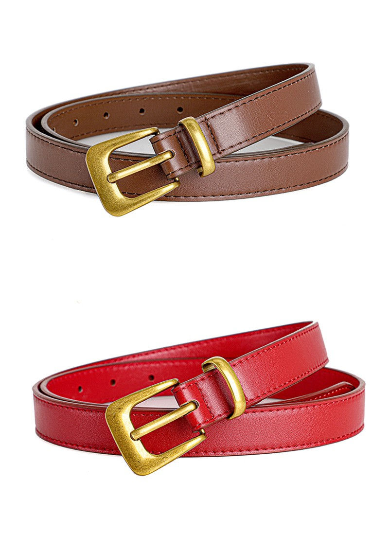 Thumbnail: Women's Fashion Luxury Vintage Needle Buckle Belt，Versatile Simple Design PU L