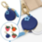 Thumbnail: New Cute Fruit Shape Leather Coin Purse Mini Zipper Earphone Bag Keychain Pendan
