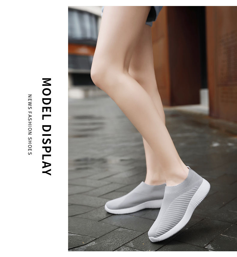 Thumbnail: Women Vulcanized Shoes High Quality Women Sneakers Slip On Flats Shoes Women Loa