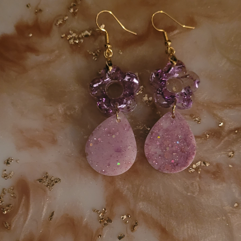 Miniature : Boucles Pendantes Roses