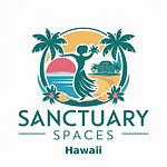 Sanctuary Spaces Hawaii company logo featuring tropical-inspired design representing luxury vacation condo rentals in Kailua-Kona on the Big Island of Hawaii