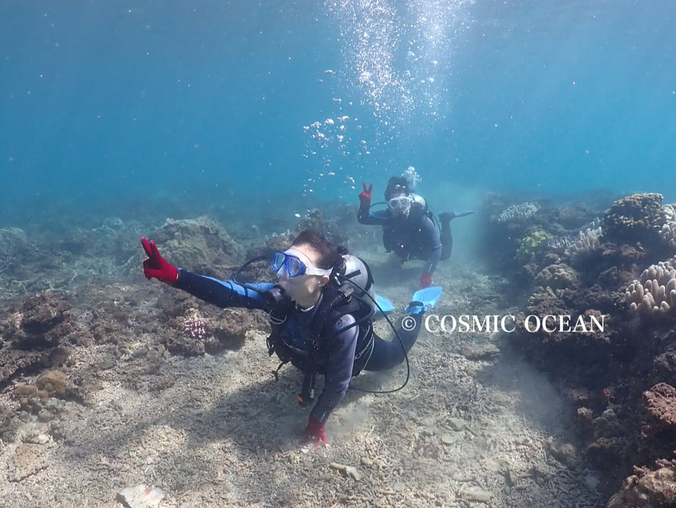 冬の沖縄旅行で体験ダイビングを楽しむ観光客