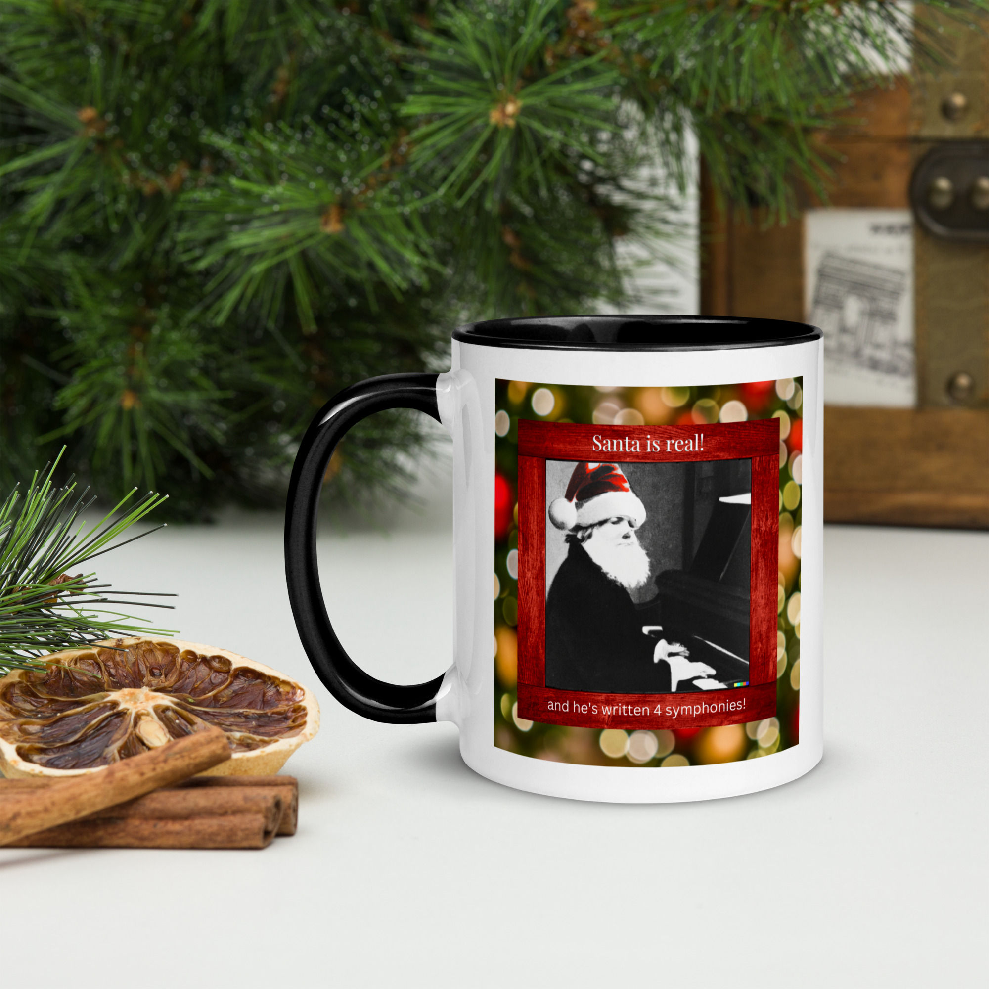 Santa Brahms Mug with Color Inside
