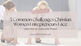 Two businesswomen in starting position on a track, with overlay text that reads “3 Common Challenges Christian Women Entrepreneurs Face (and How to Overcome Them) – www.tiffanieteel.com”
