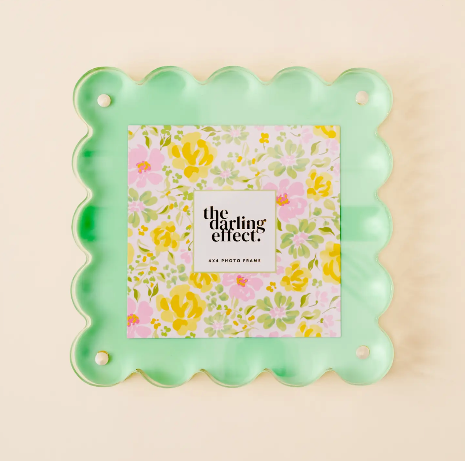 Square Scalloped Acrylic Frame - Spring Green