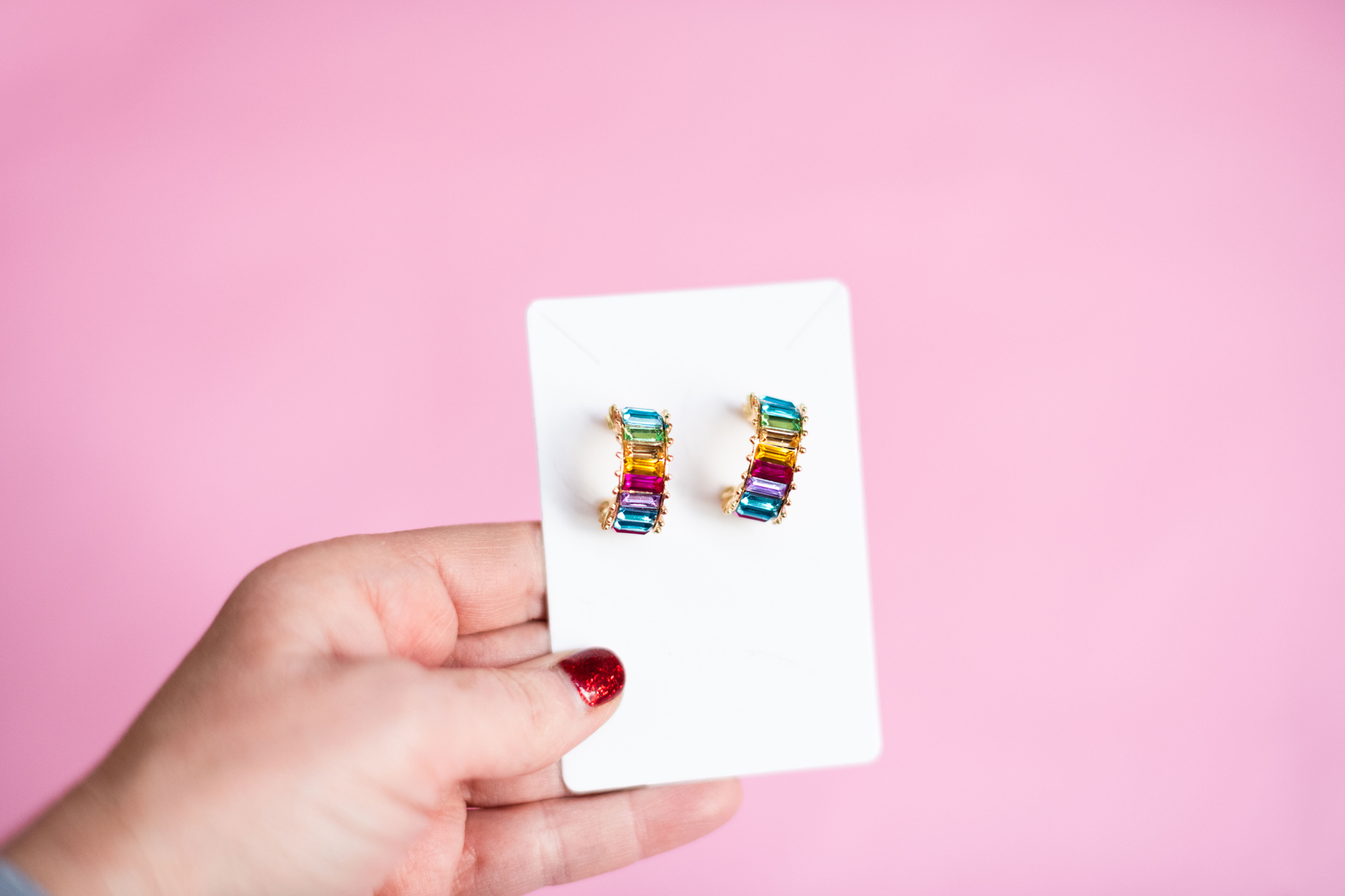 Technicolor Jeweled Hoops