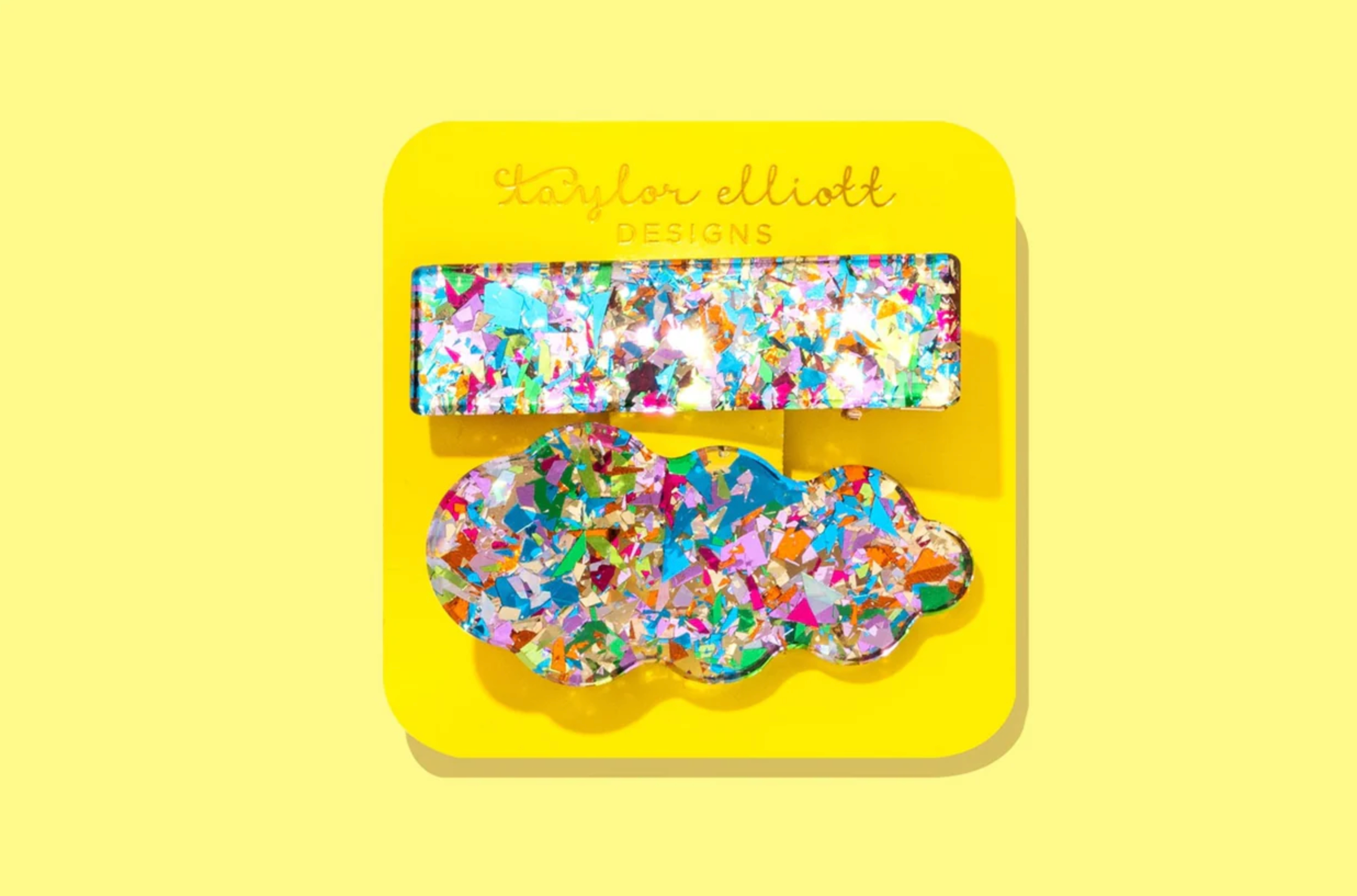 Colorful Confetti Hair Clip Duo Set