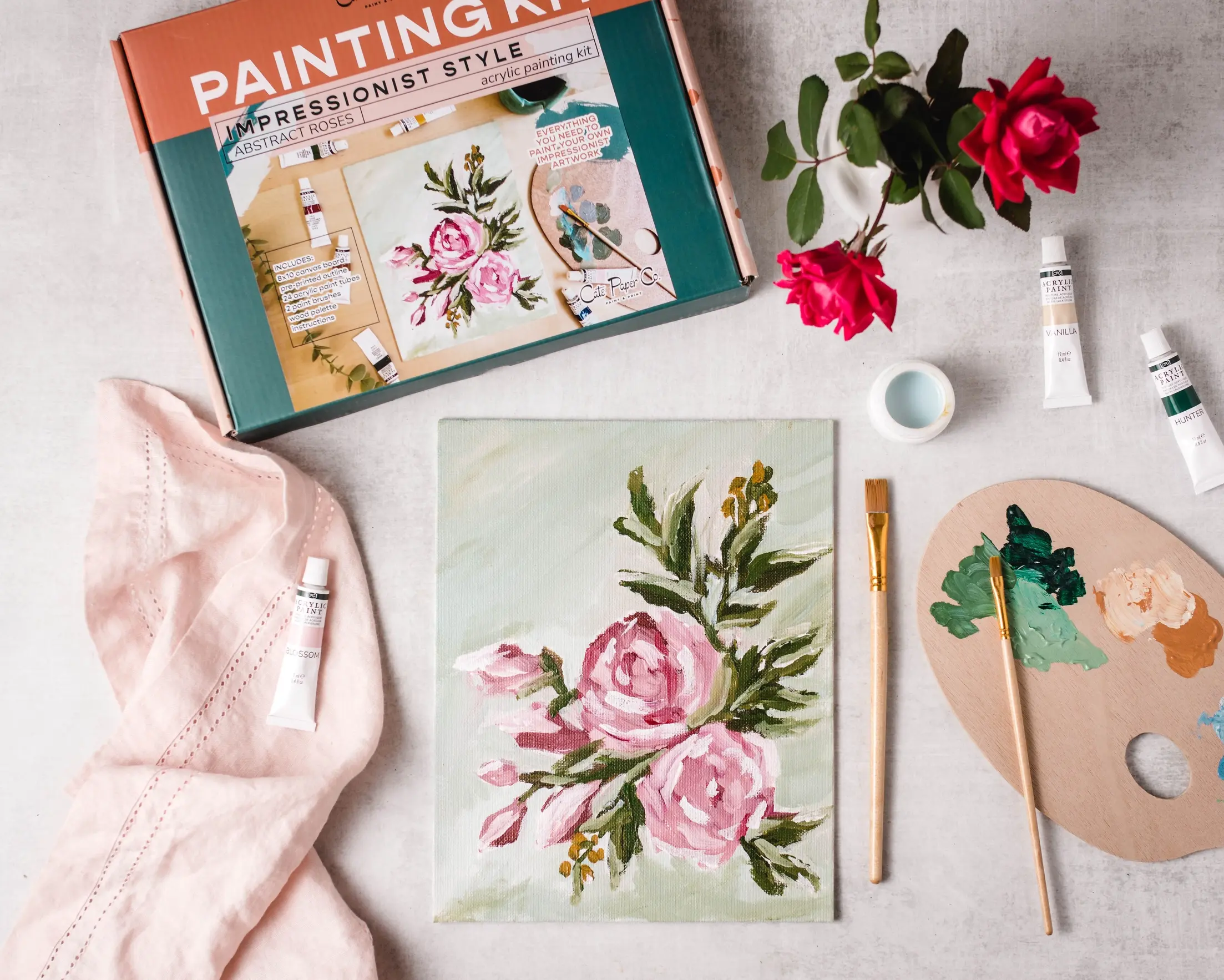 Abstract Roses Painting Kit | Impressionist Painting