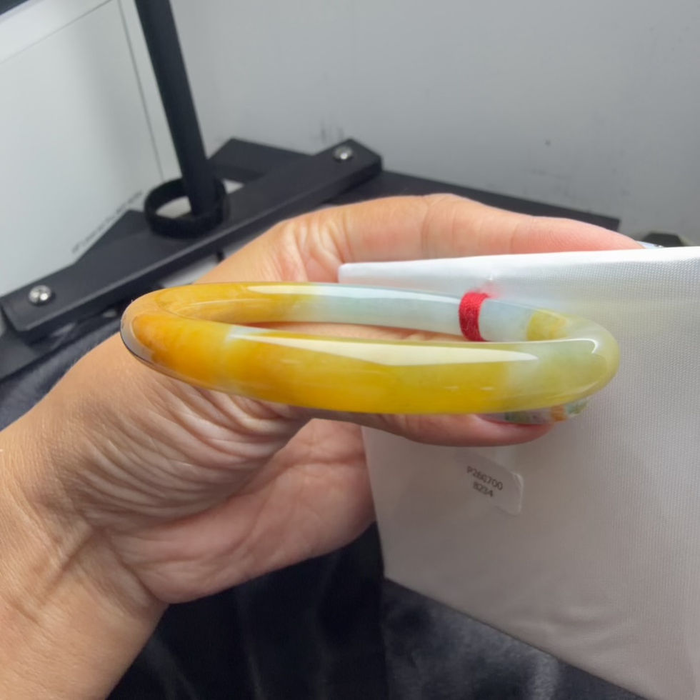 縮圖：49圈老坑天然雞蛋黃翡翠手鐲(BR8234)-基本完美