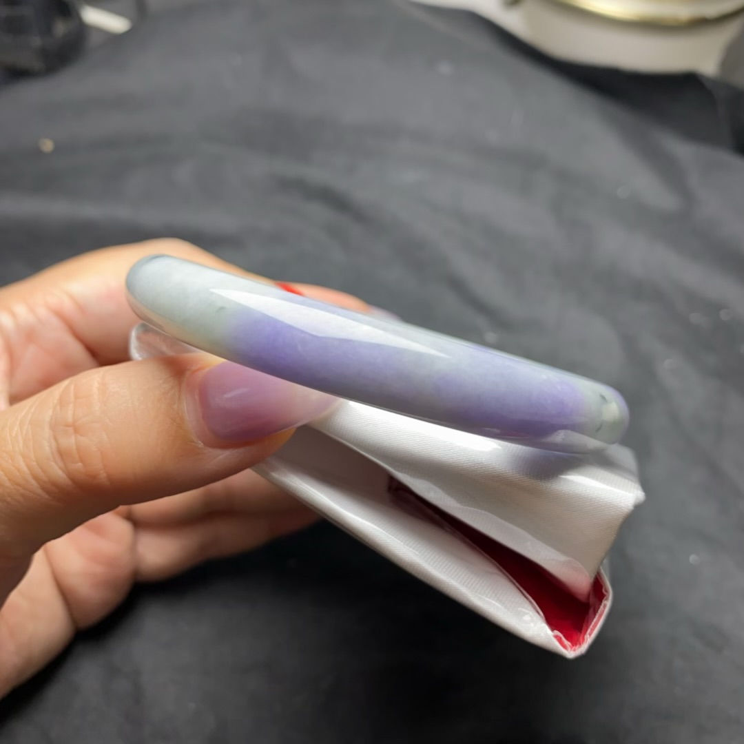 58圈老坑濃紫飄花圓條手鐲(BR502135)