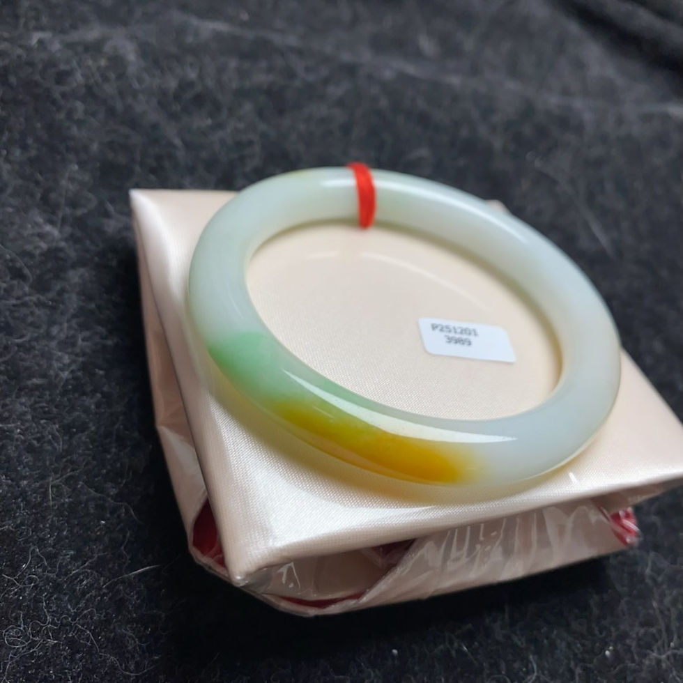 縮圖：51圈老坑天然雞油黃綠翡翠手鐲(BR3989)