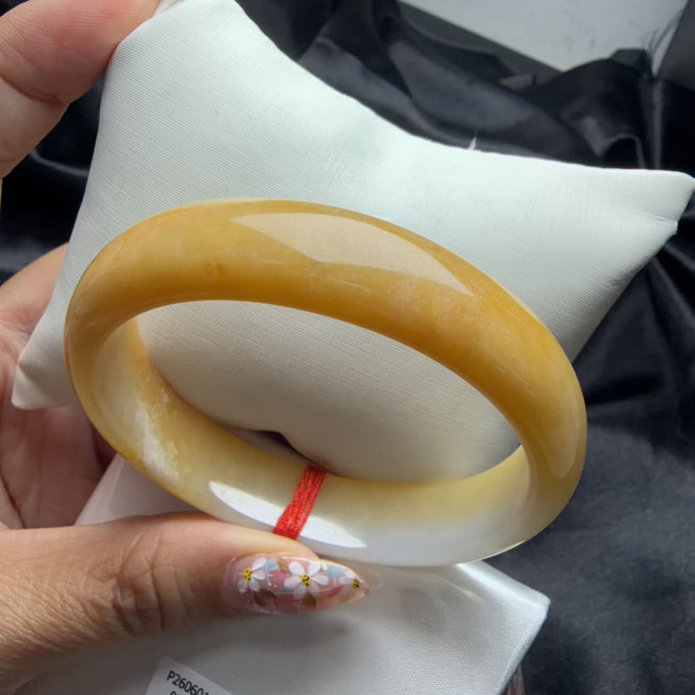縮圖：(52)54圈鵝黃橘翡翠貴妃手鐲(BR0094)