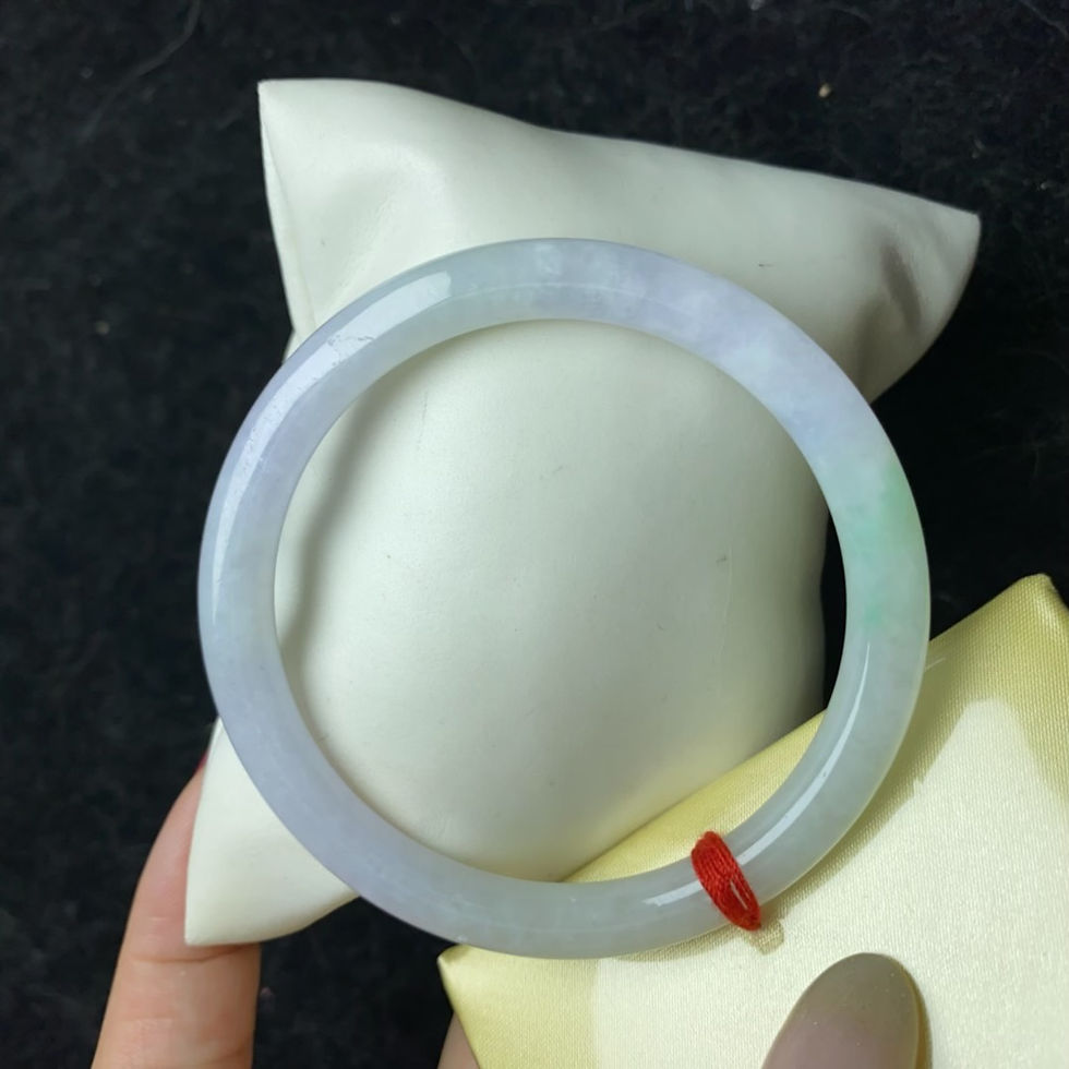 縮圖：53圈糯冰淡春彩翡翠圓條手鐲(BR9467)