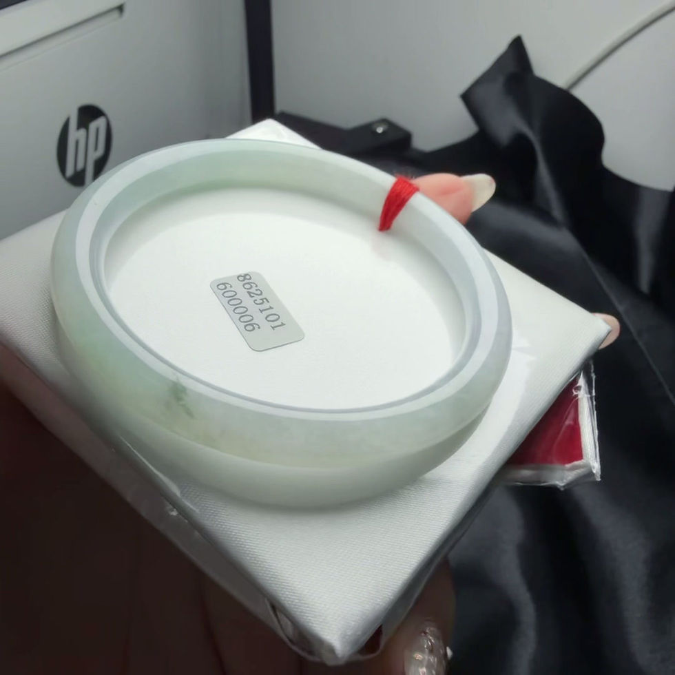 縮圖：57圈老坑冰種灑山水翡翠圓條手鐲(BR600006)