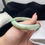 Thumbnail: 55-circle Old Mine Yellowish Green and Yang-Green Jadeite Bracelet (BR41223)