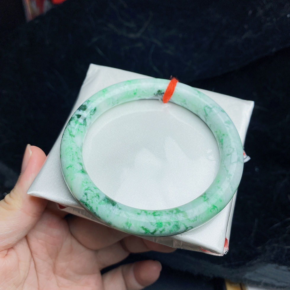 縮圖：57圈滿圈辣綠飄花圓條手鐲(BR1702)