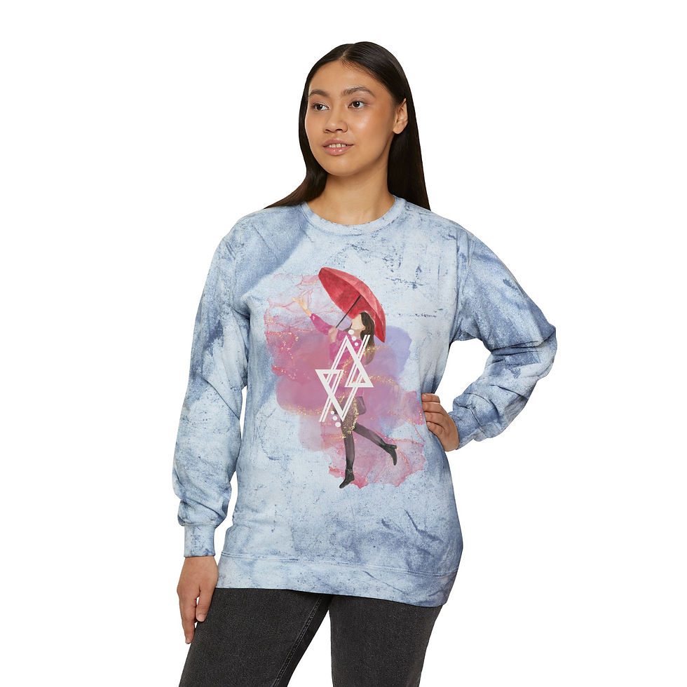Thumbnail: Rain Gxrl - Original Axel Raighn - Unisex Color Blast Crewneck Sweatshirt