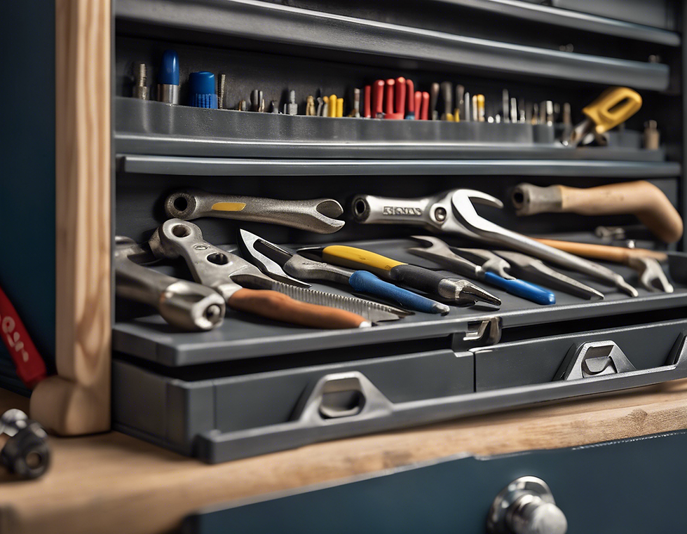 Large rolling toolbox with multiple drawers.