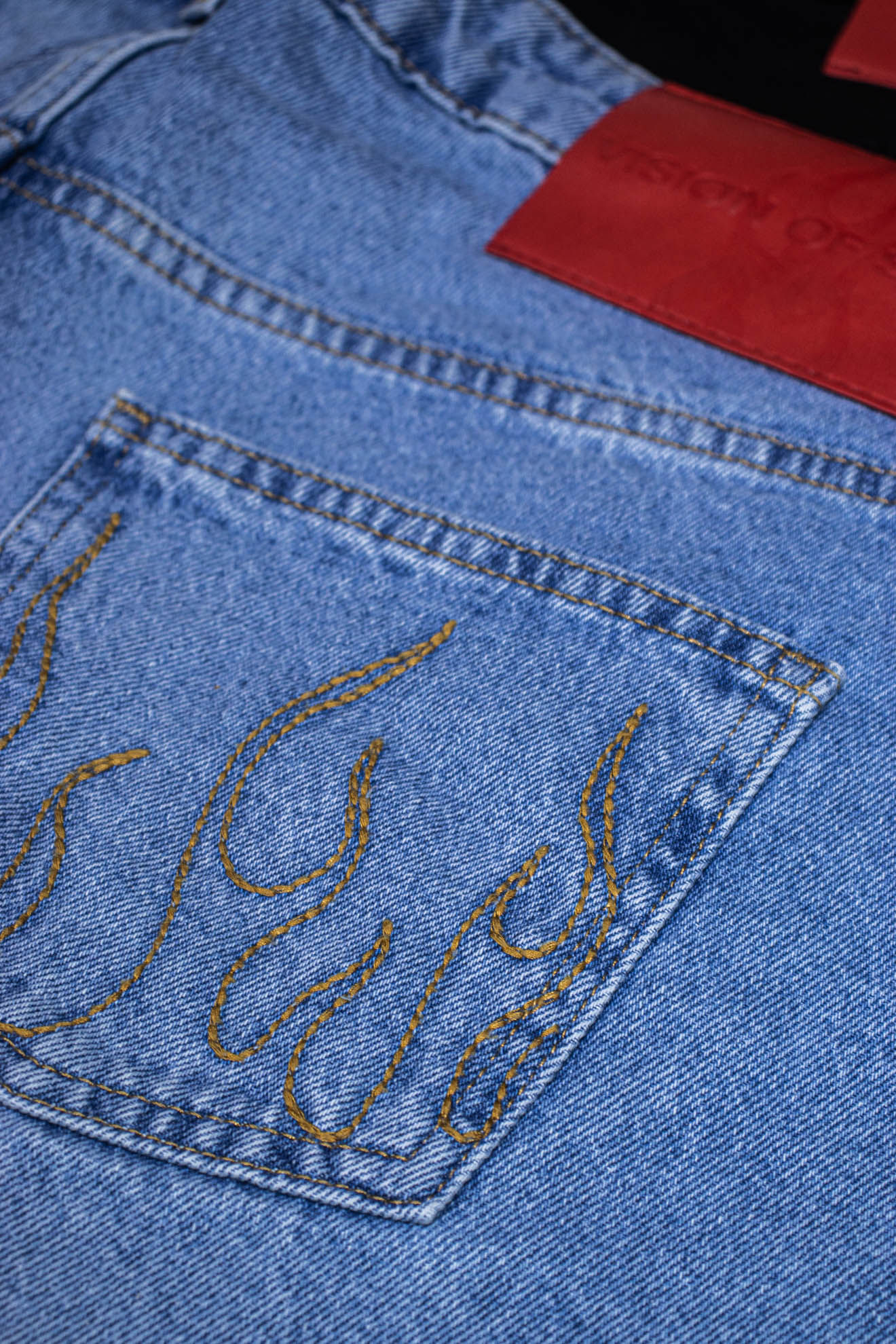 DENIM JEANS SHORTS FLAMES