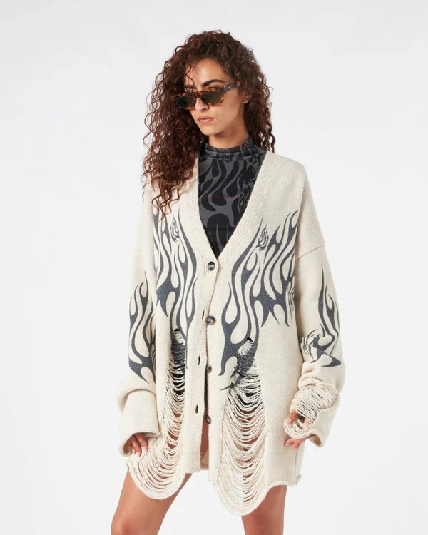 CARDIGAN TRIBAL FLAMES