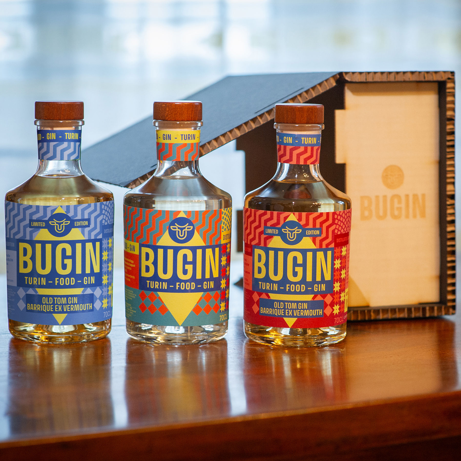 Box regalo con i 3 gin BUGIN 70 cl